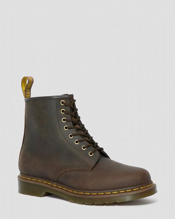 Dr Martens Dámské Kotníkové Boty 1460 Crazy Horse Hnědé, CZ-437856